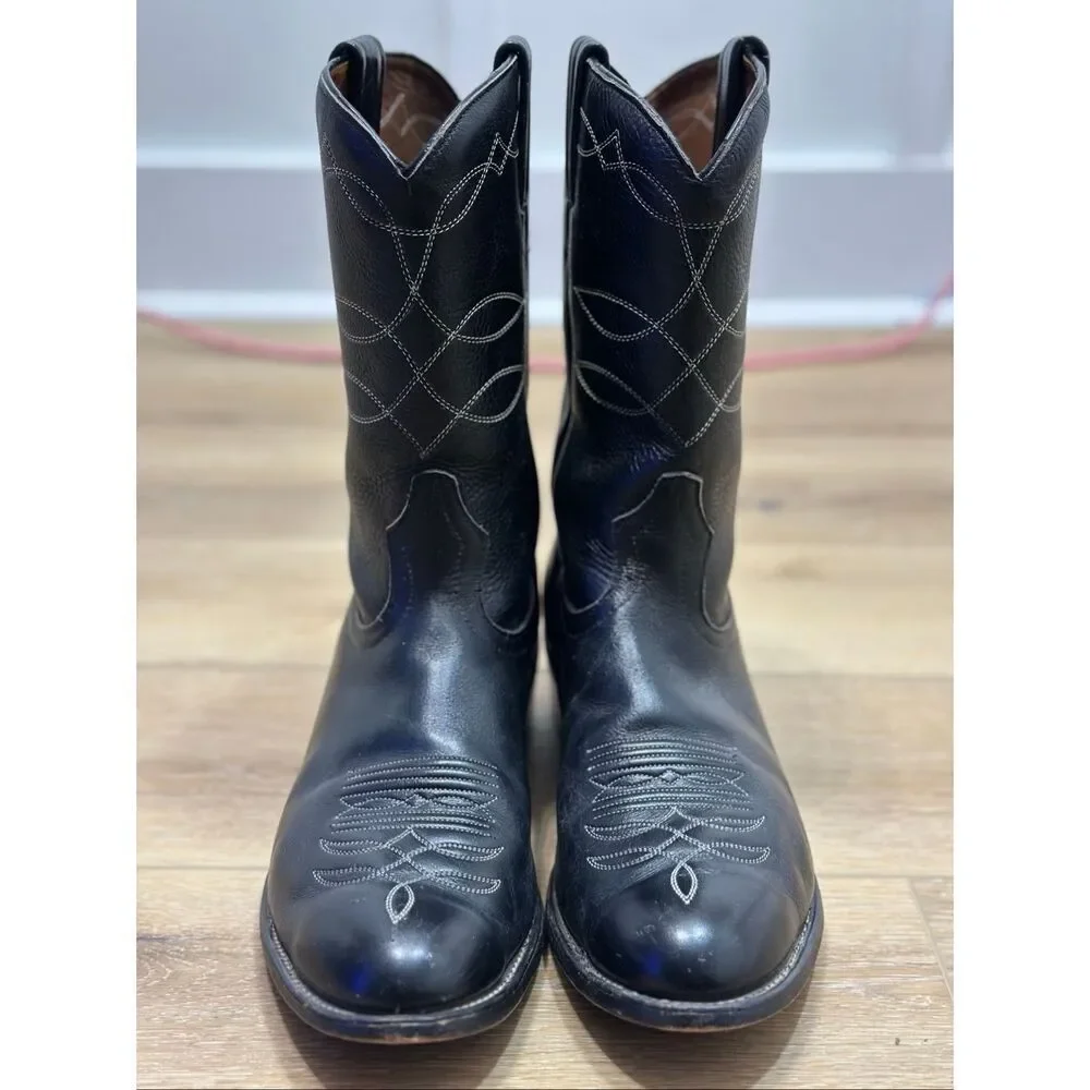 Boulet Canada Boots Neolite Roper Western Black Cowboy Boots Men's 12US